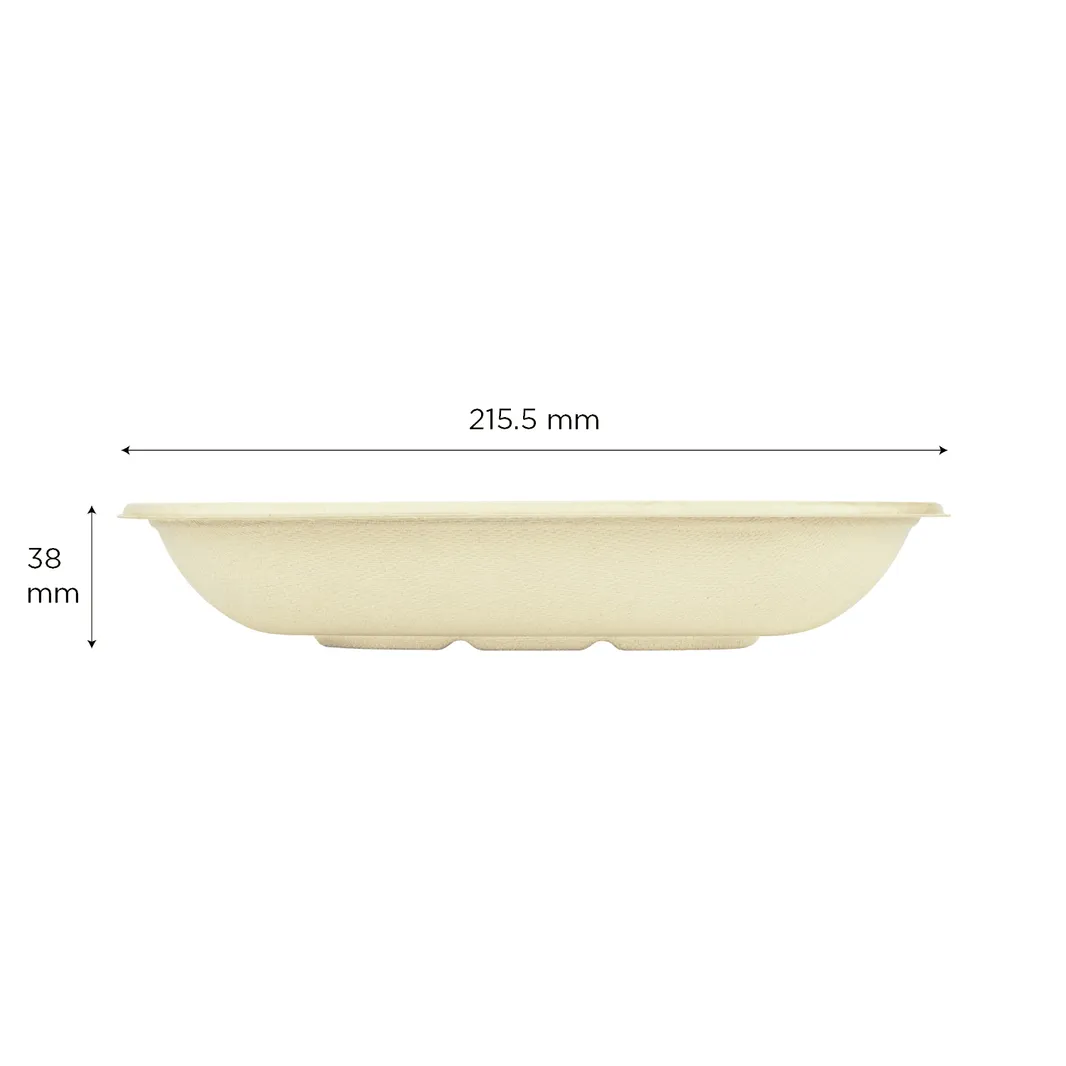 24oz PFAS Free Bagasse Square Bowl, Natural - 300 pcs