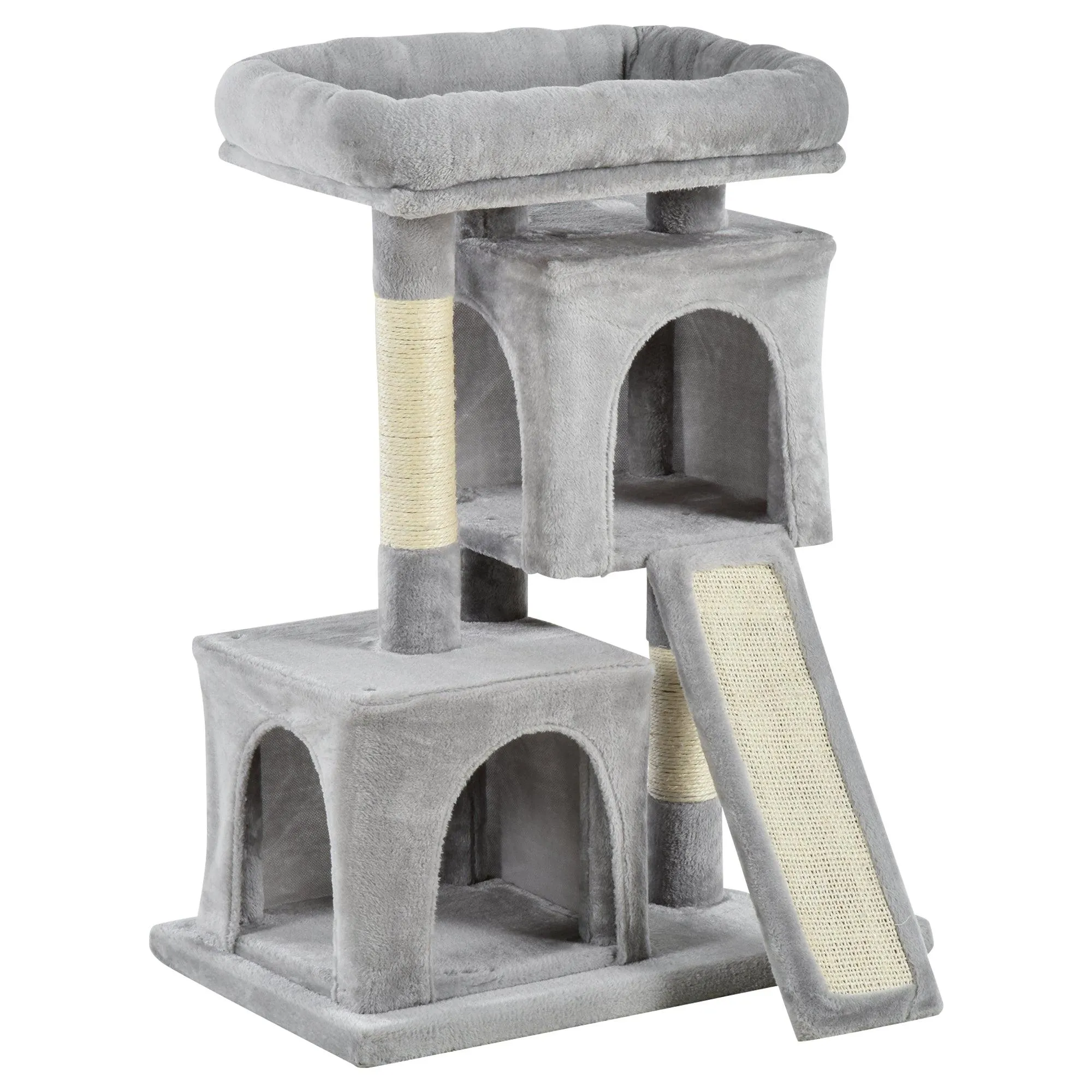 3-Tier Cat Leisure Tree, 83cm - Light Grey