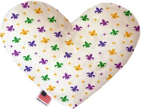 8 in. Confetti Fleur De Lis Mardi Gras Heart Dog Toy