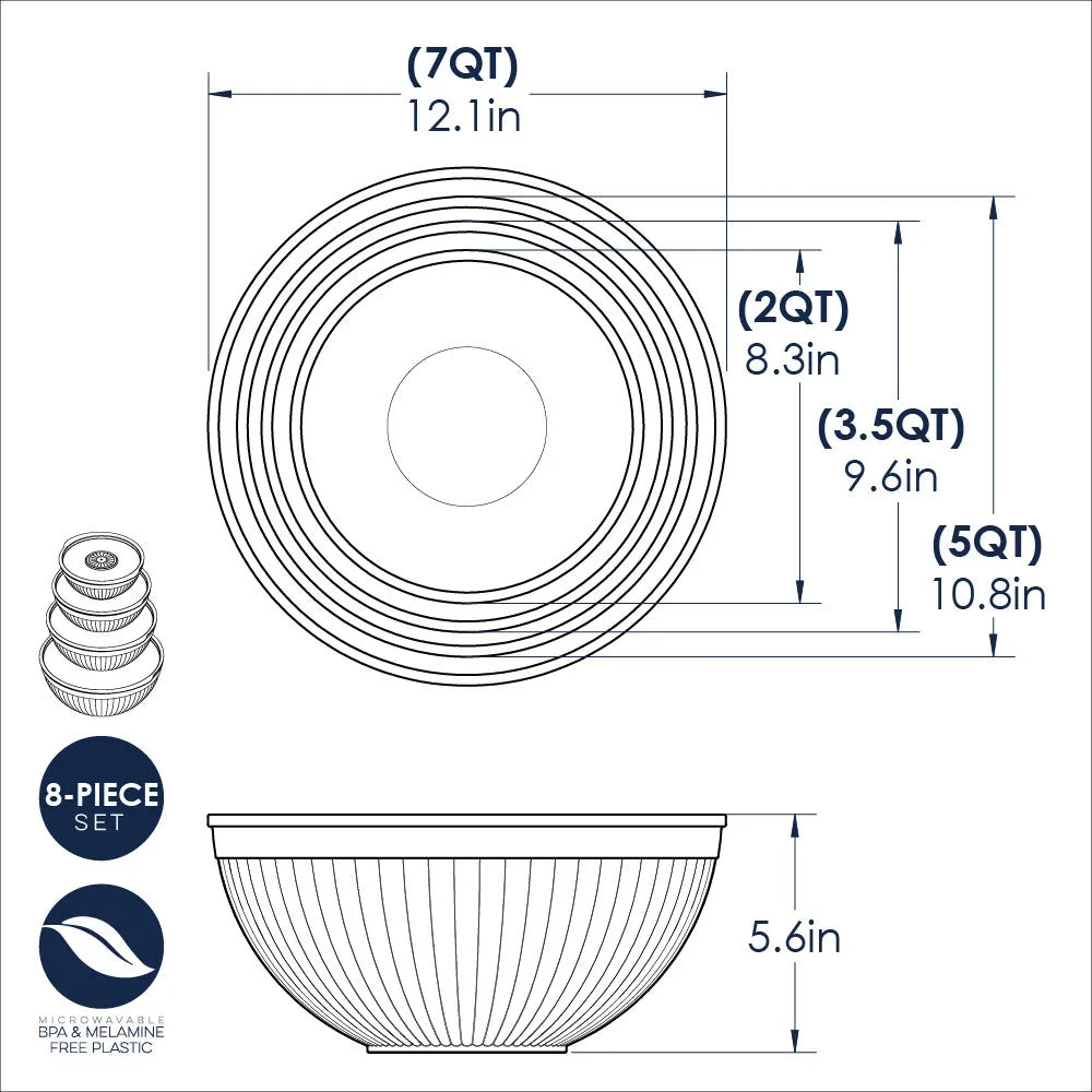 8- Piece Covered Bowl Set