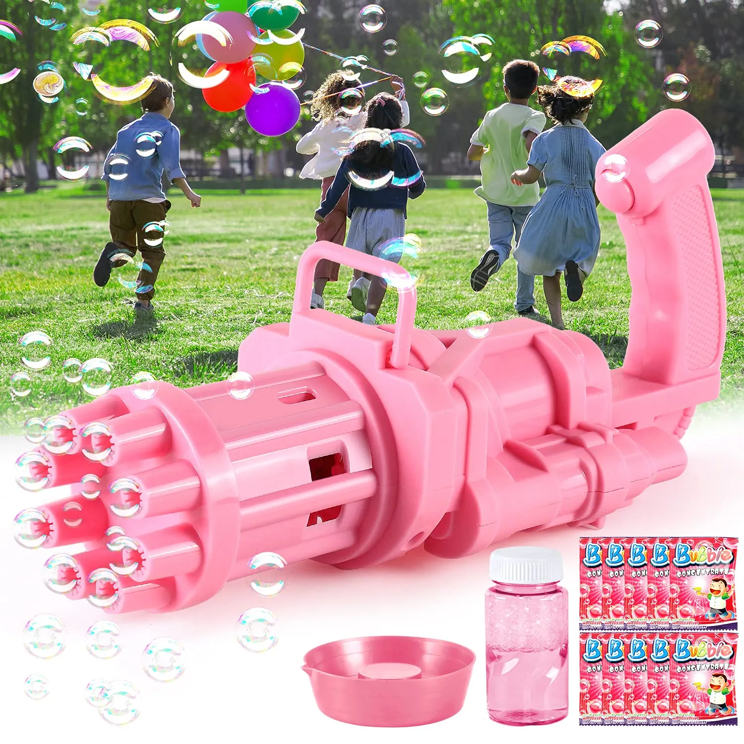 Automatic 8 Holes Gatling Bubble Toy Gun Ay-85