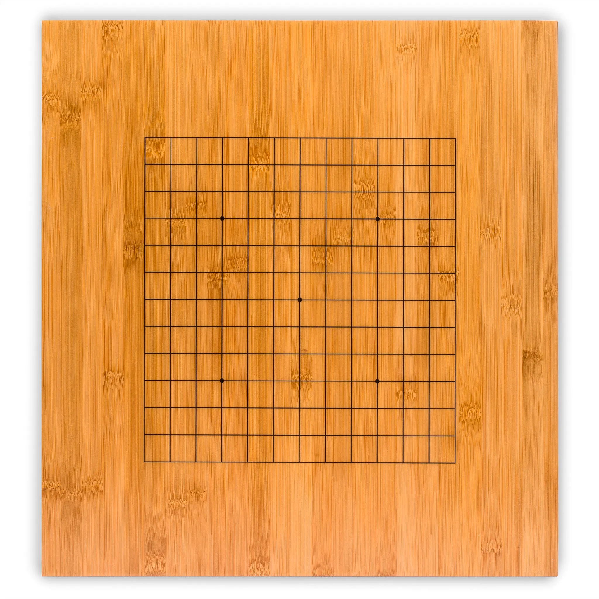 Bamboo 0.8-Inch Reversible 19x19 / 13x13 Go Game Set Board with Double Convex Yunzi Stones and Bamboo Bowls