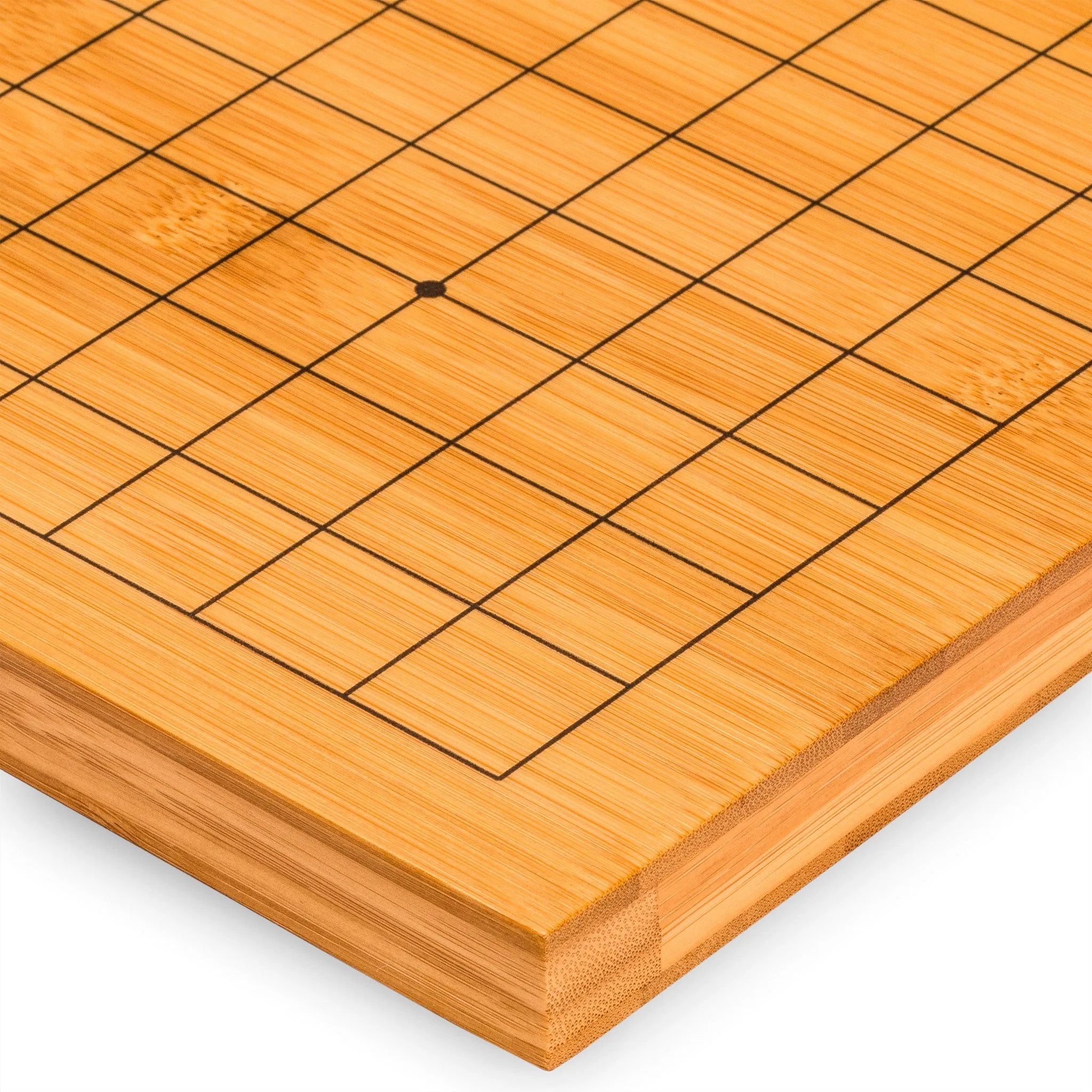 Bamboo 0.8-Inch Reversible 19x19 / 13x13 Go Game Set Board with Double Convex Yunzi Stones and Bamboo Bowls