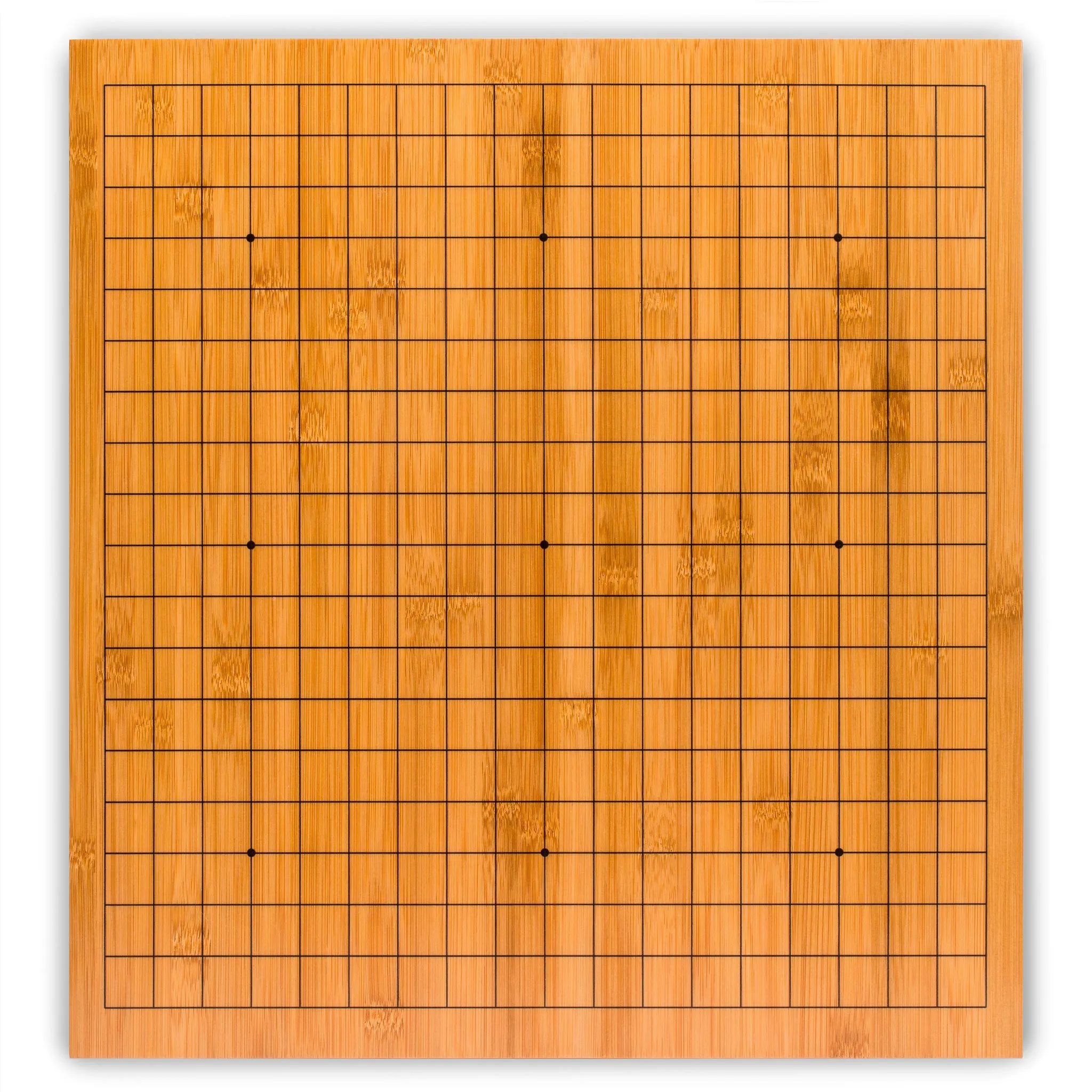 Bamboo 0.8" Reversible 19x19 / 13x13 Go Game Set Board with Single Convex Yunzi Stones and Bamboo Bowls