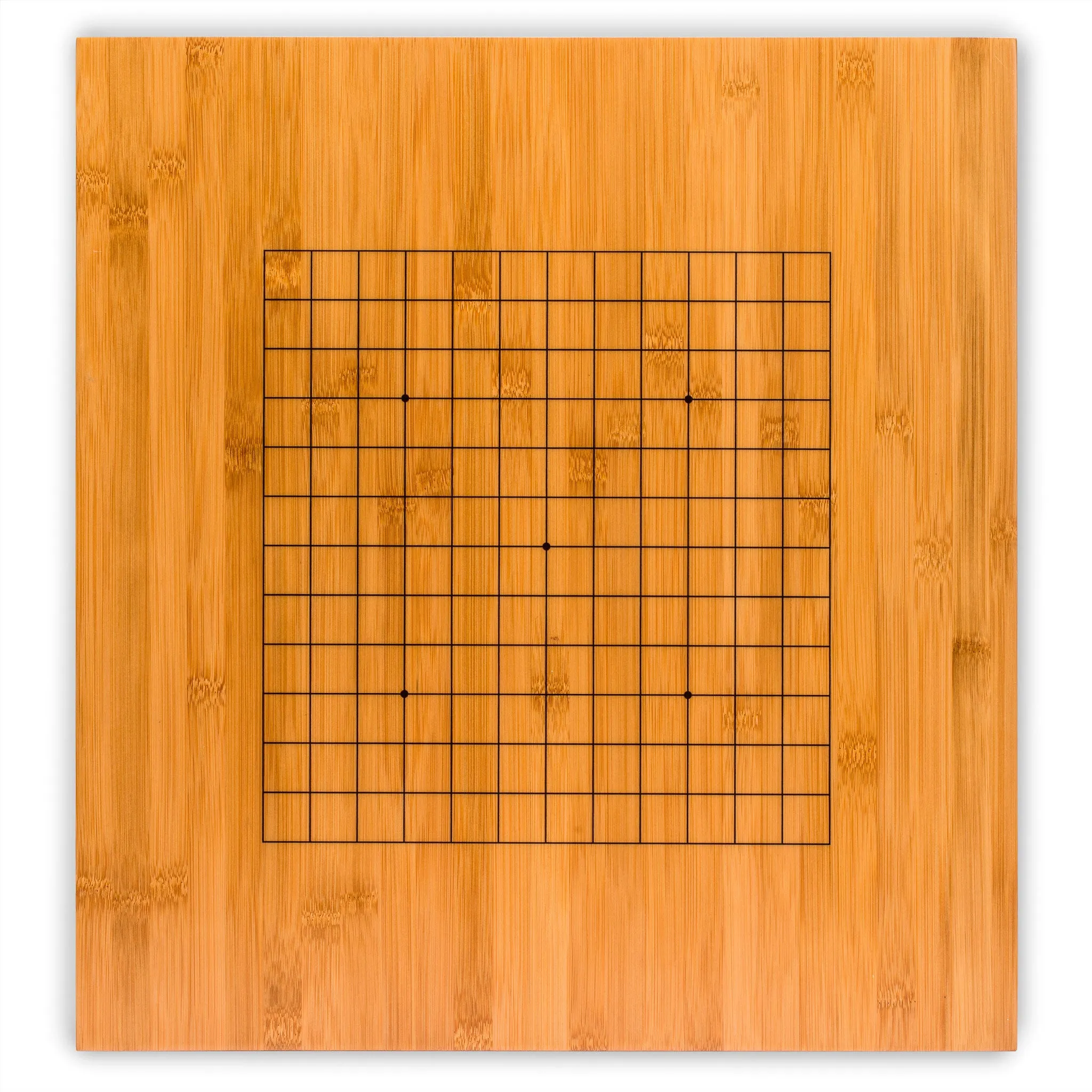 Bamboo 2-Inch Reversible 19x19 / 13x13 Go Game Set Board with 9.2mm Double Convex Yunzi Stones and Bamboo Bowls