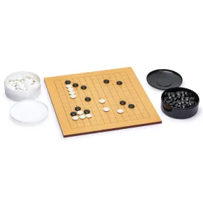 Beechwood Veneer 0.4-Inch Etched Beginner's Reversible 9x9/13x13 Go Game Set Board with Double Convex Melamine Stones