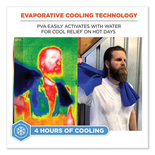 Chill-its 6602 Evaporative Pva Cooling Towel, 29.5 X 13, One Size Fits Most, Pva, Orange, Ships In 1-3 Business Days