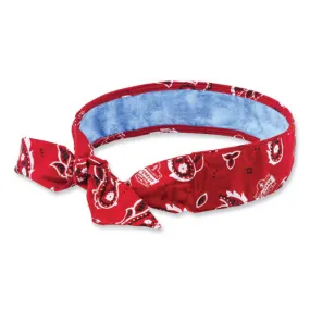 Chill-its 6700ct Cooling Bandana Pva Tie Headband, One Size Fits Most, Red Western, Ships In 1-3 Business Days