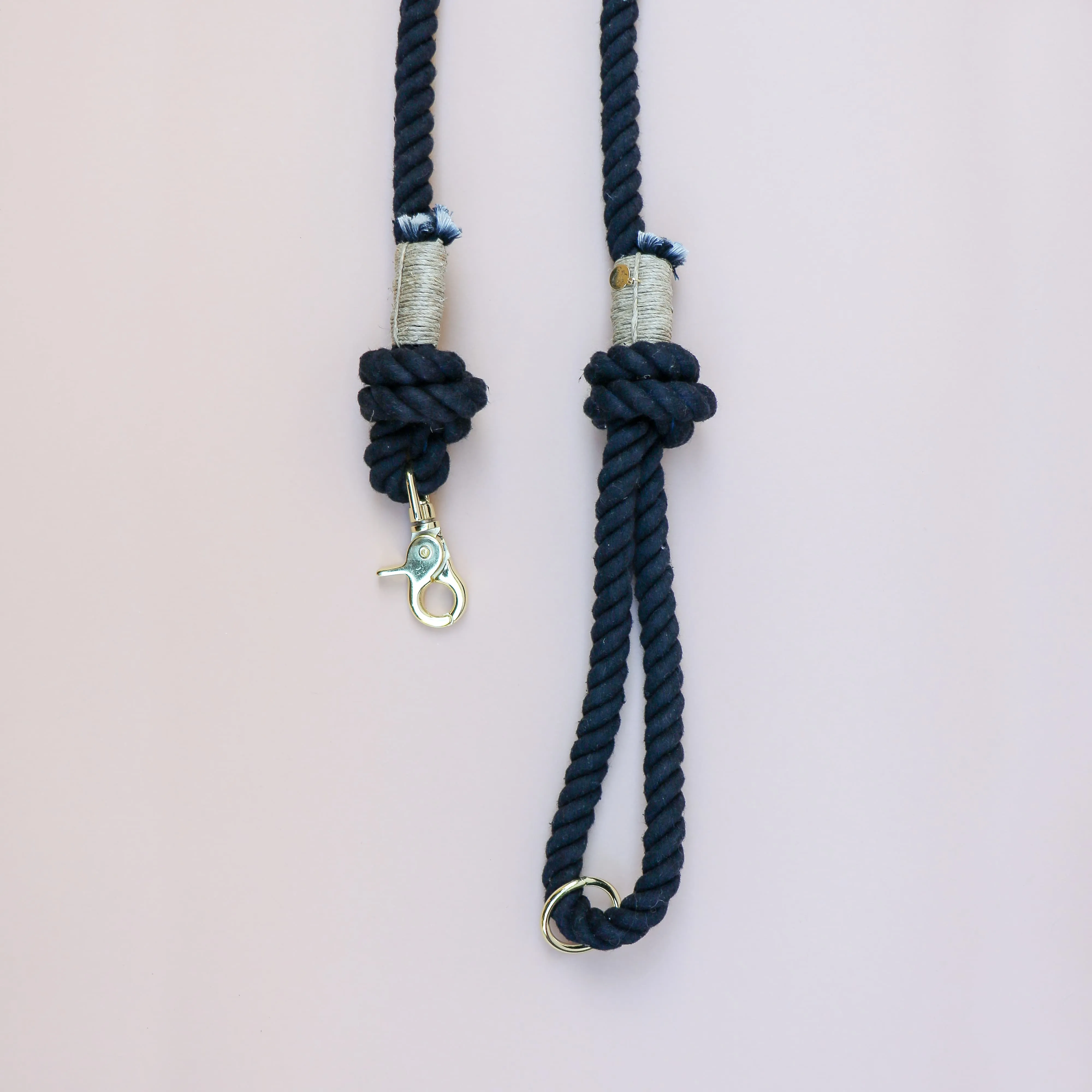 cotton rope leash - midnight black