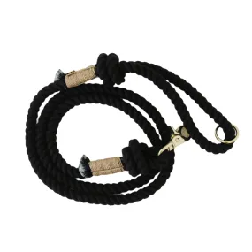 cotton rope leash - midnight black