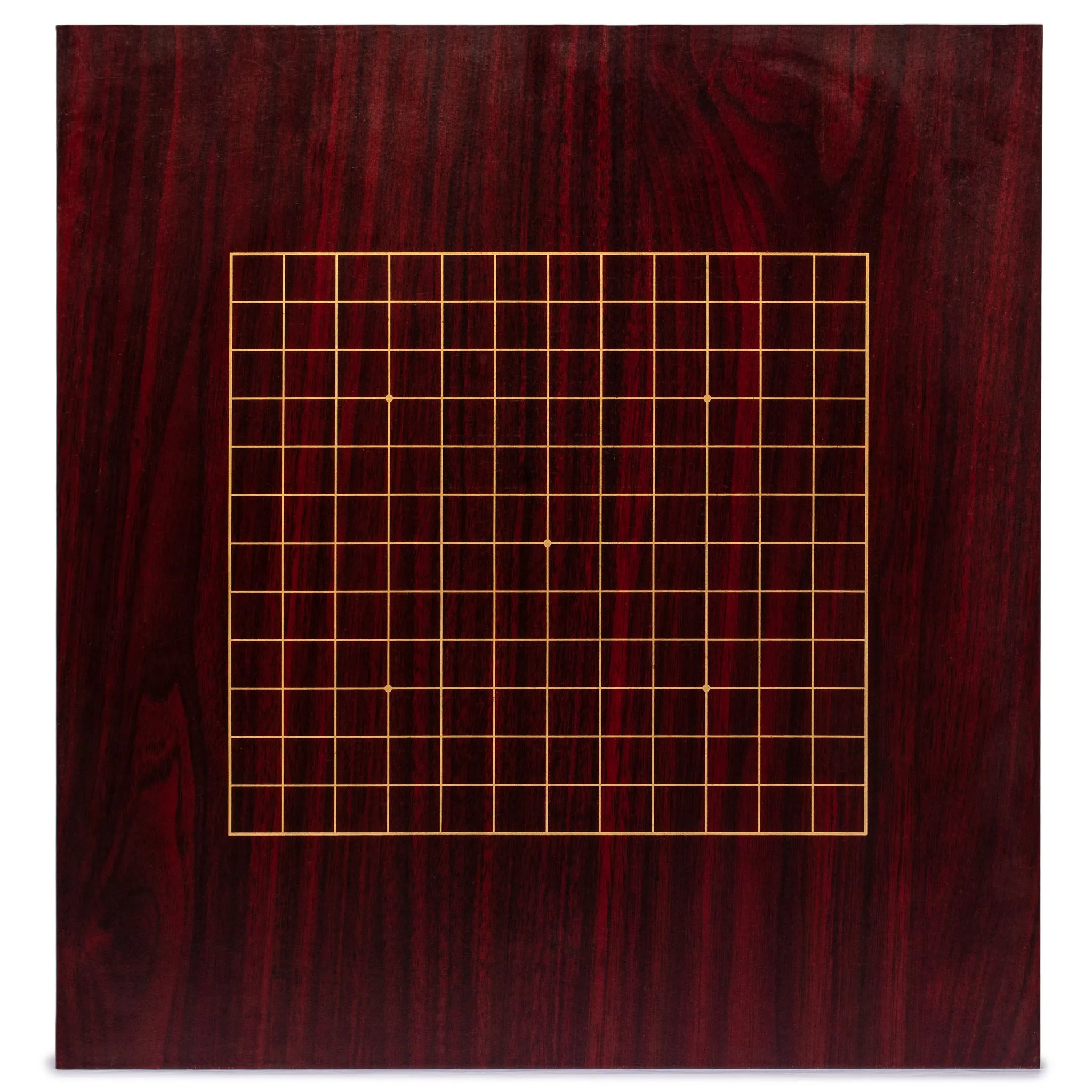 Dark Cherry Veneer 0.6-Inch Reversible Go Game Set Board with Double Convex Melamine Stones & Jujube Bowls