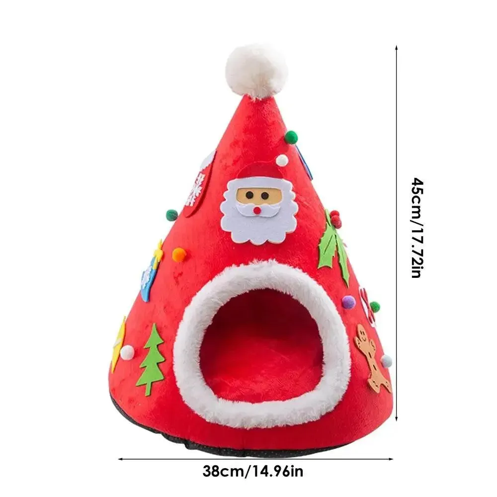 Durable Christmas Cat Hut Cottage