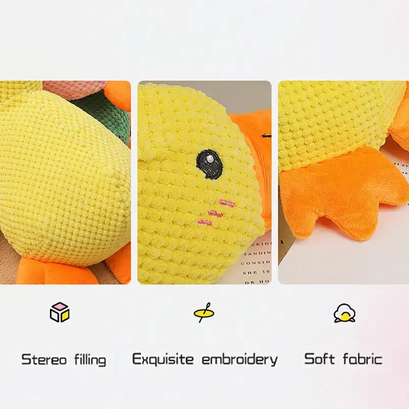 Durable Plush Chew Toy with Sounds for dogs Quack-Quack Duck Dog Toy