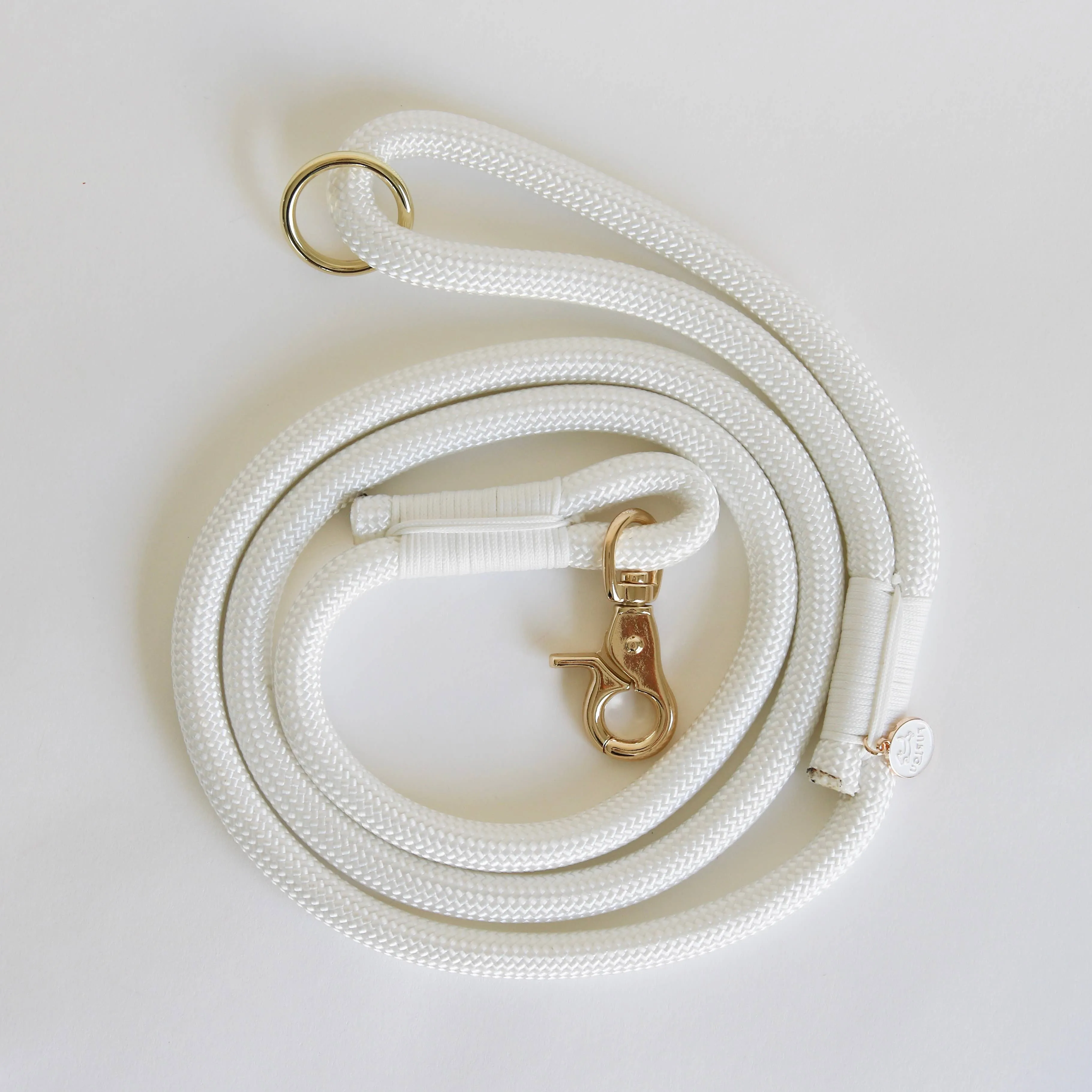 furlou braided rope leash - white