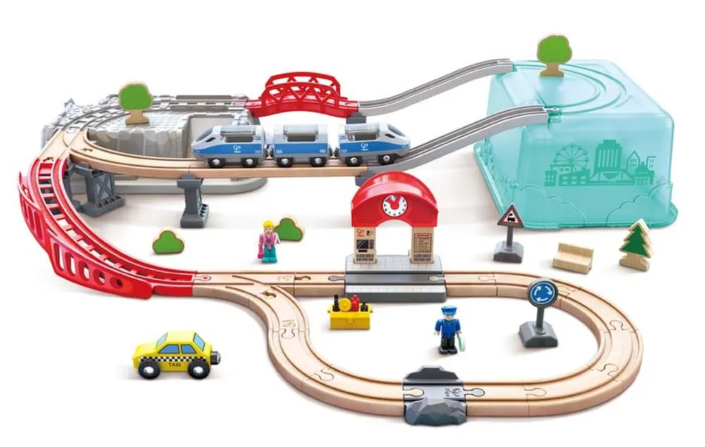 Hape City Train Bucket Set 48 Pieces