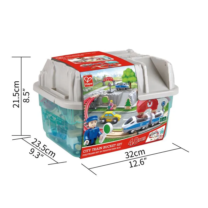 Hape City Train Bucket Set 48 Pieces