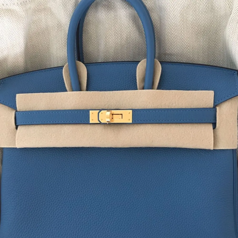 Hermès Birkin 25 Bleu Azur Togo Gold Hardware GHW