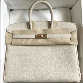 Hermès Birkin 25 Craie Togo Rose Gold Hardware RGHW