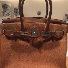 Hermès Birkin 30 Fauve Barenia Faubourg Palladium Hardware PHW