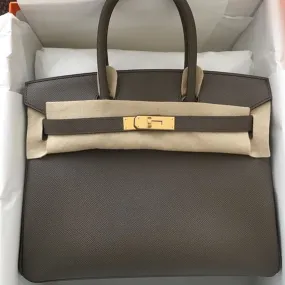 Hermès Birkin 30 Gris Etain Epsom Gold Hardware GHW