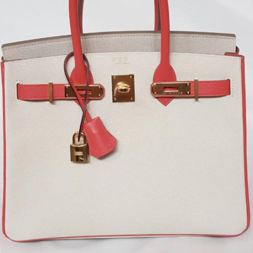 Hermès Birkin HSS 30 Craie/Rouge Tomate Epsom Gold Hardware GHW