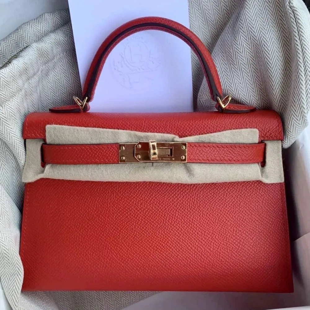 Hermès Kelly 20 Rouge de Coeur Sellier Epsom Gold Hardware GHW