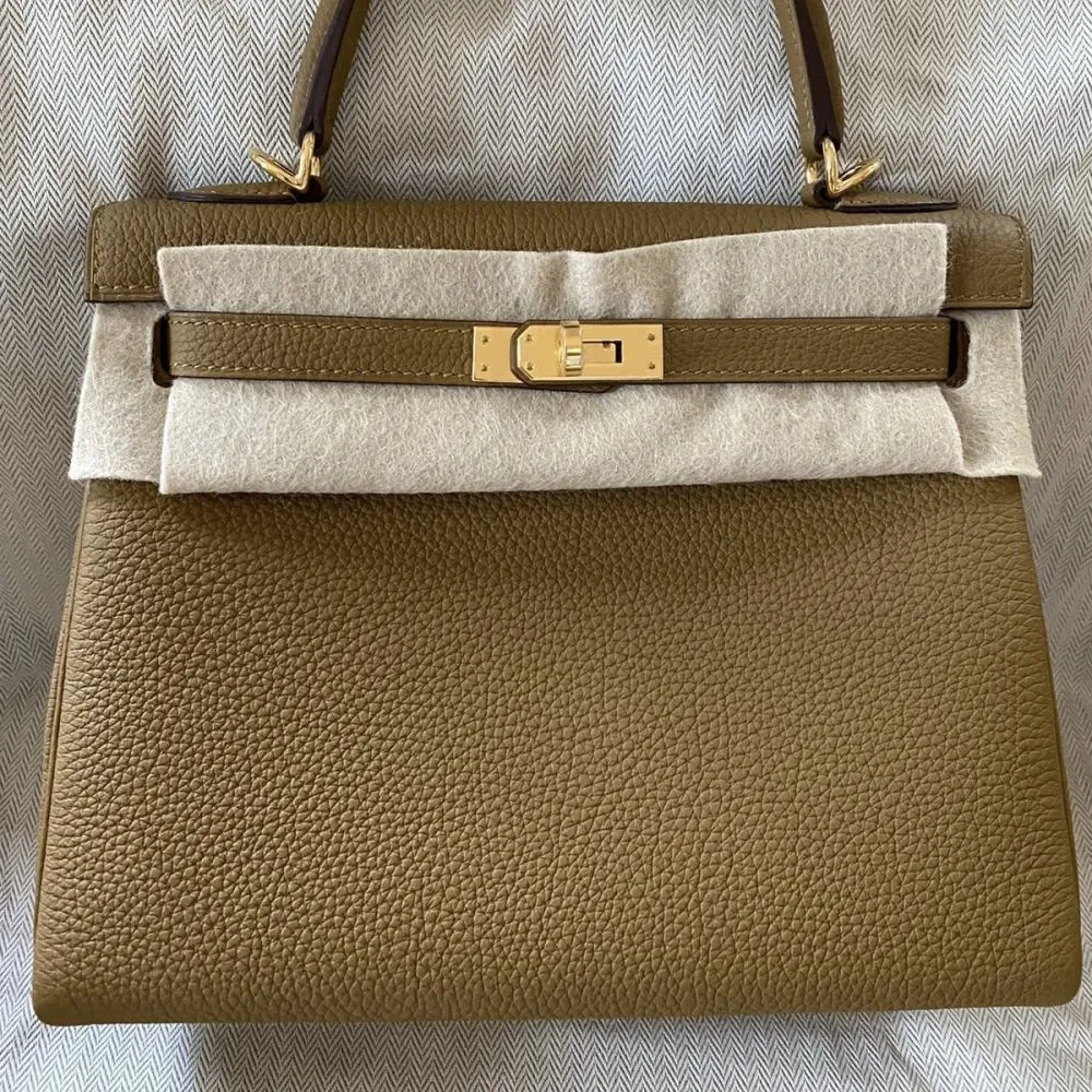 Hermès Kelly 25 Bronze dore Togo Gold Hardware GHW