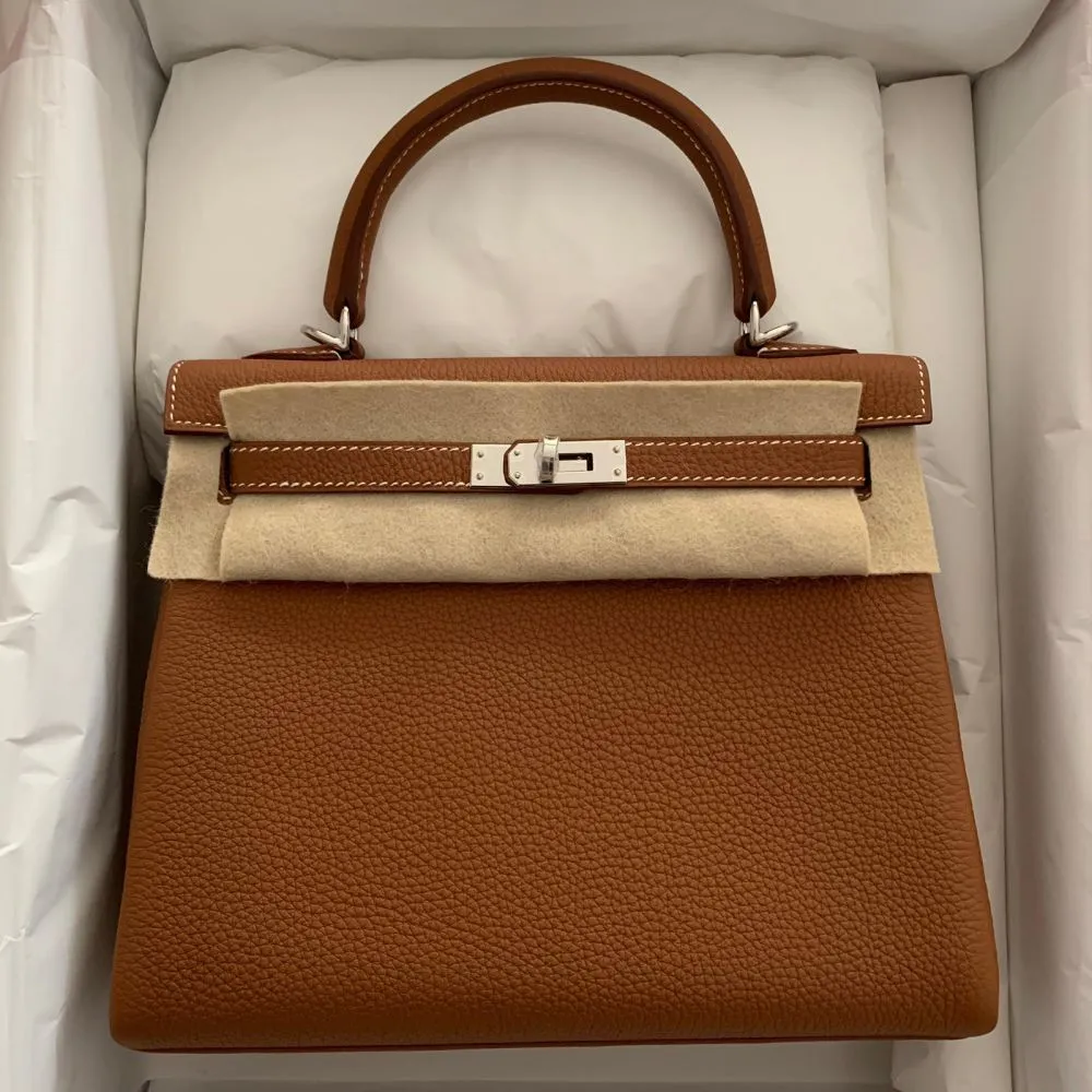 Hermès Kelly 25 Gold Togo Palladium Hardware PHW