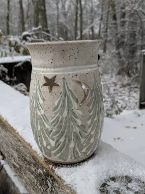 Holiday Themed Ceramic Candle Holder