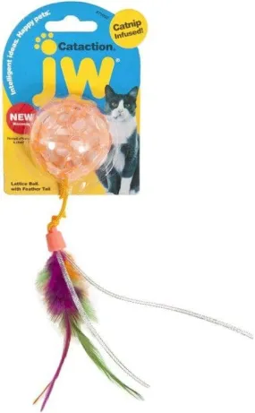 JW Pet Cataction Catnip Infused Lattice Ball Cat Toy With Tail  - 1 count