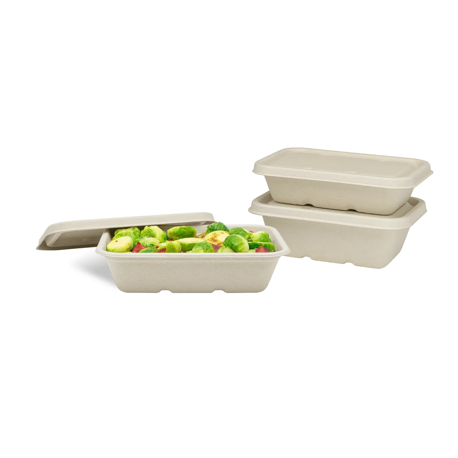 Karat Earth 16oz Natural Bagasse Take Out Container, Rectangular - 500 pcs