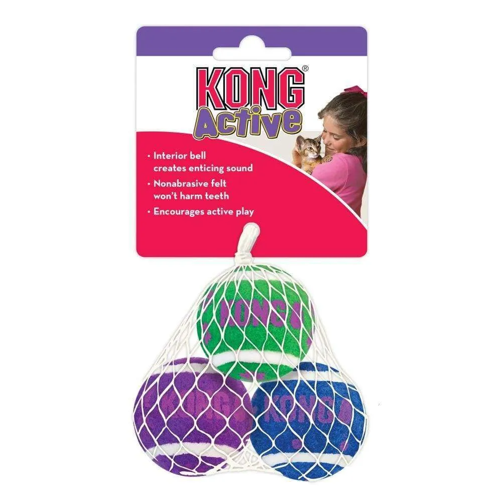 Kong Cat Active Tennis Balls w/Bells Cat Toy