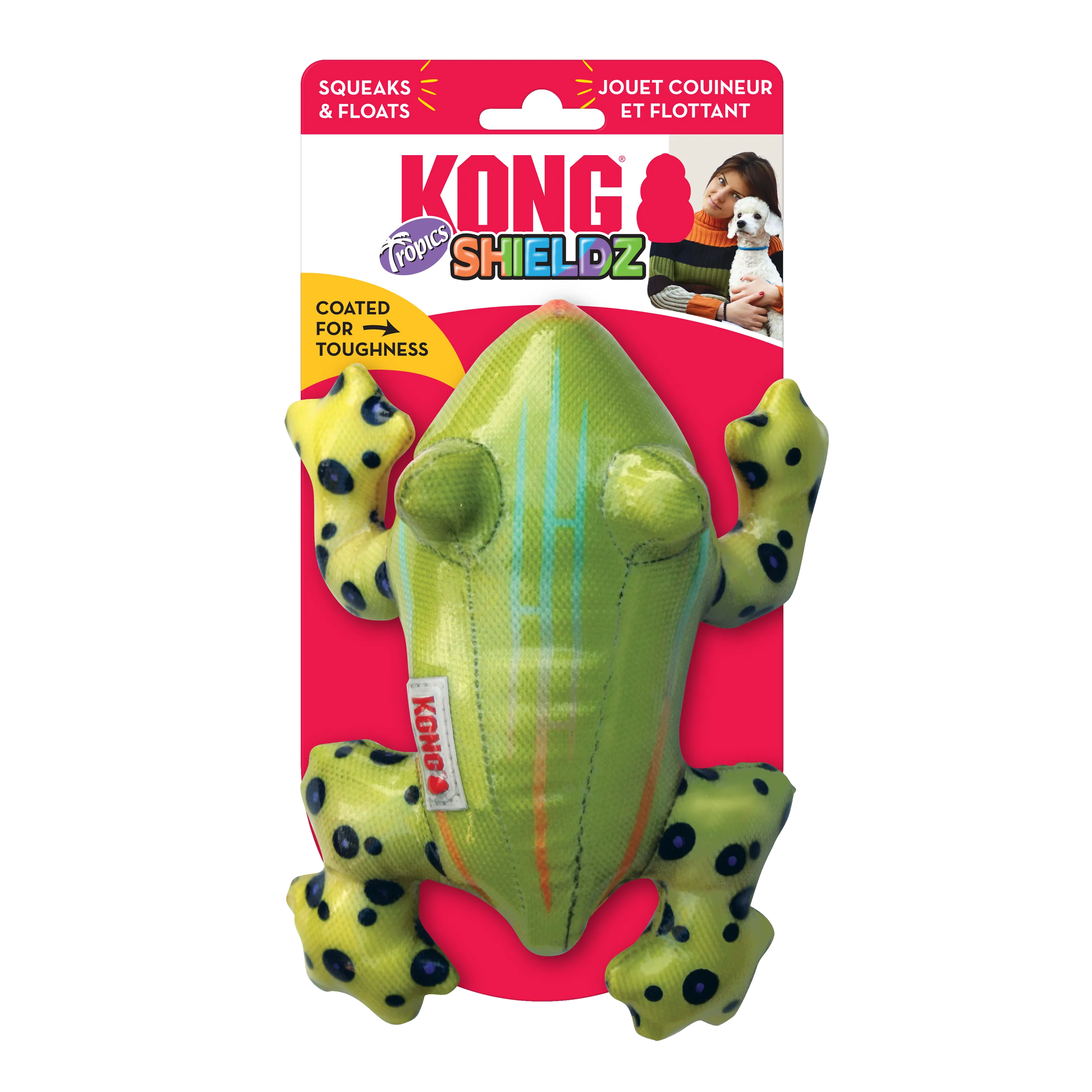 KONG Shieldz Tropics Frog Dog Toy