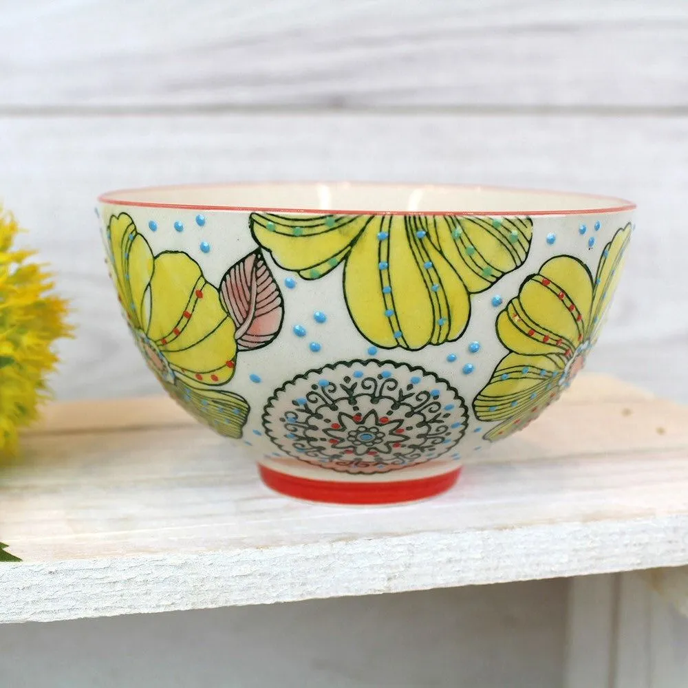 Langs 11.5cm Yellow Flowers Ceramic Bowl