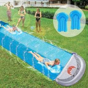 Lavinya Slip Splash and Slide Water Slides (18ft) for Kids Adults Water Games With Outdoor Splash Sprint Racing Inflatable waterslides with Crash Pad