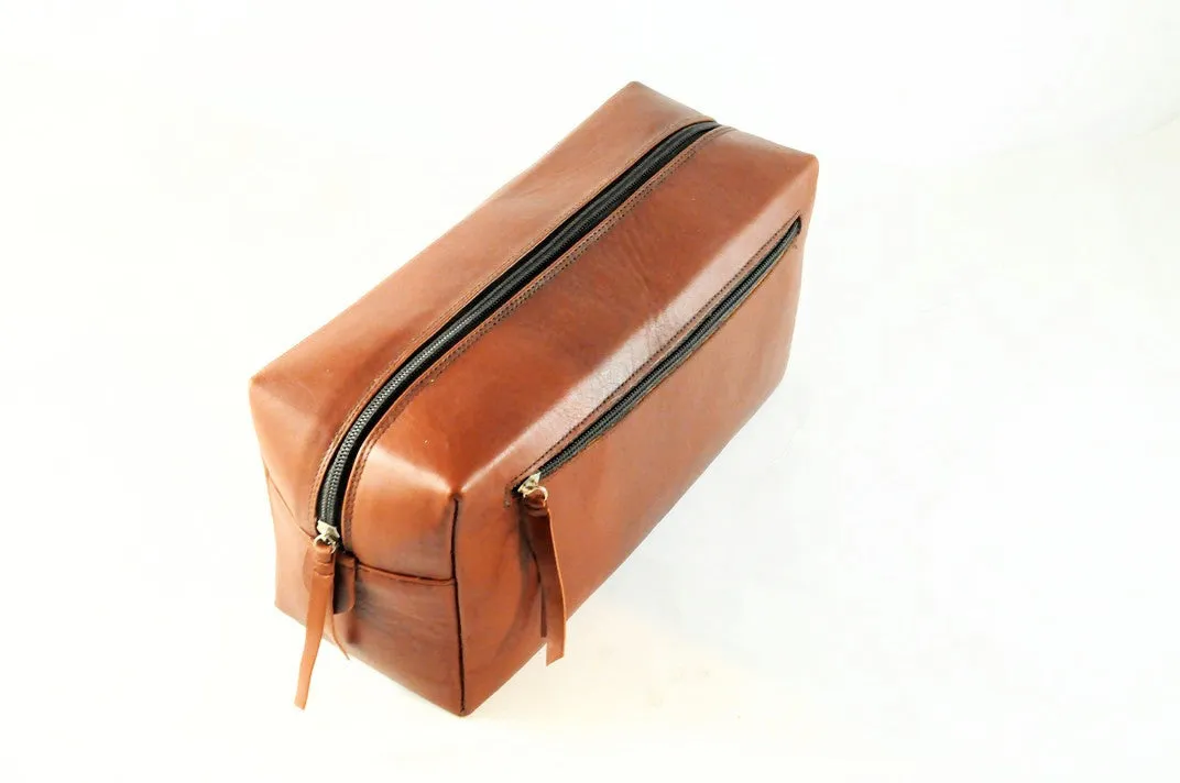 Leather Cosmetic & Toiletry Bag