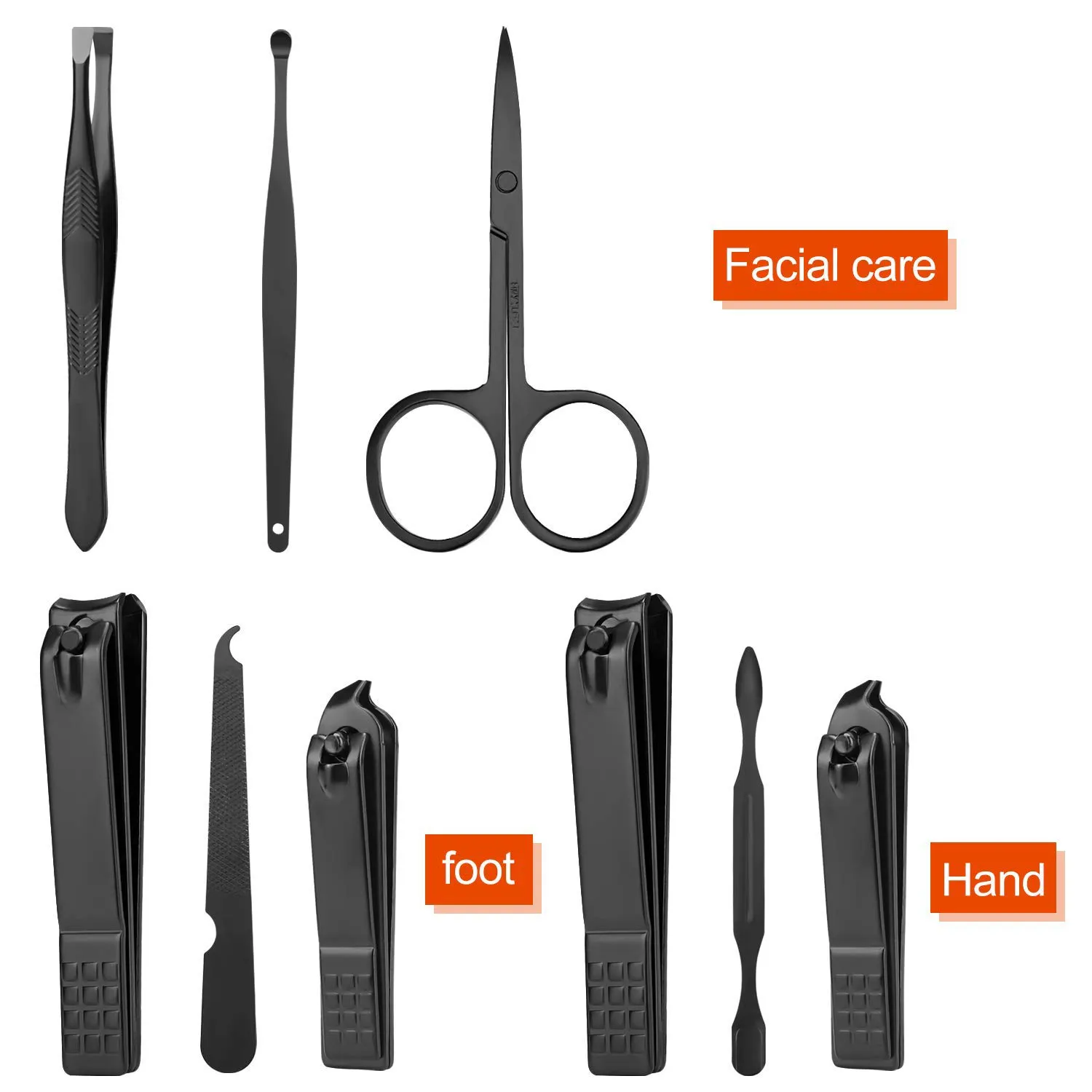 Manicure Set Professional Grooming Kits, Clippers Pedicure Kit 8Pcs Pedicure Set Tools with Aceoce Luxurious Travel Case for Women Men Home or Salon Best Gift