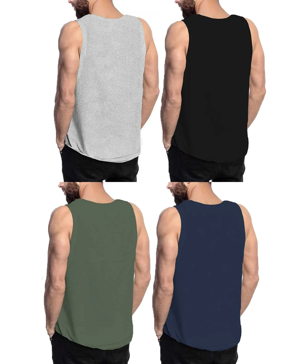 Men Vest Combo | grey - Black - Dark Blue - Green | (Pack of 4)