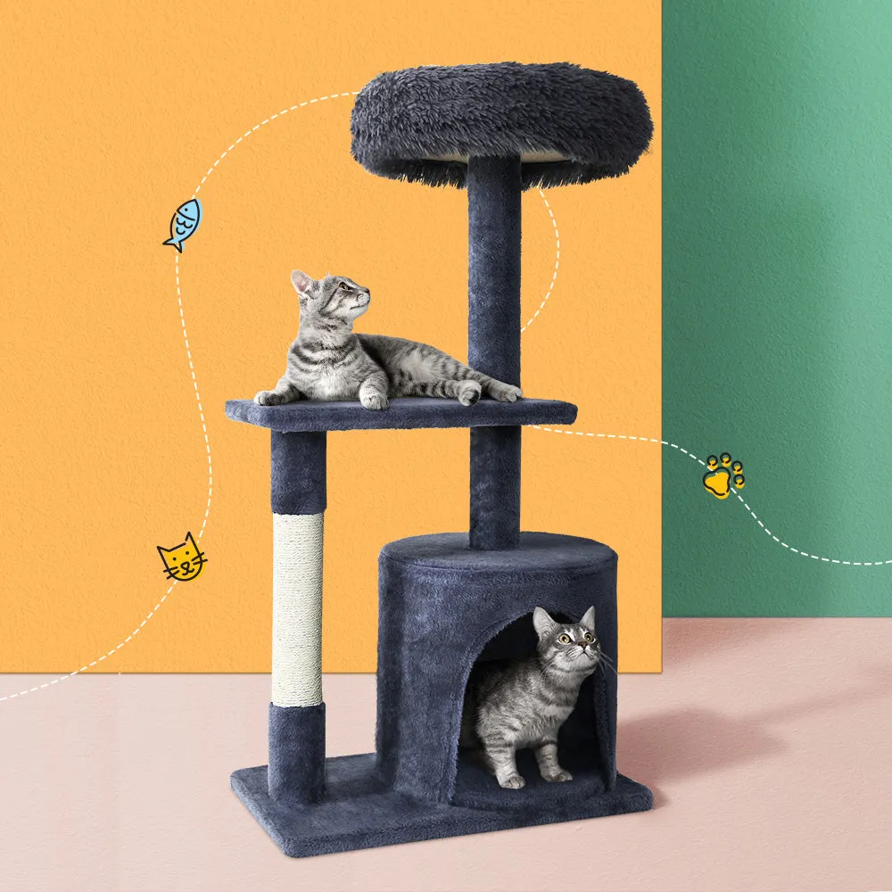 Plush Velvet Multi-level Cat Tree, Natural Sisal Posts - i.Pet