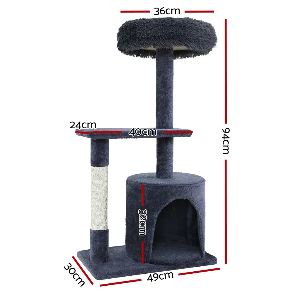 Plush Velvet Multi-level Cat Tree, Natural Sisal Posts - i.Pet