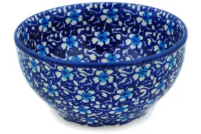 Polish Pottery 5" Bowl Flowers On The Lake