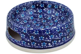 Polish Pottery 8" Pet Bowl Flowers On The Lake