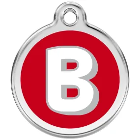 Red Dingo Alphabet Tag Letter B Pet ID