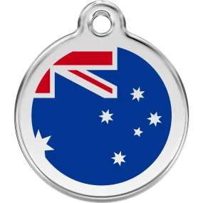 Red Dingo Australian Flag Pet ID Dog Tags