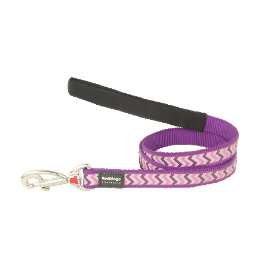 Red Dingo Dog Reflective Ziggy Lead Purple L