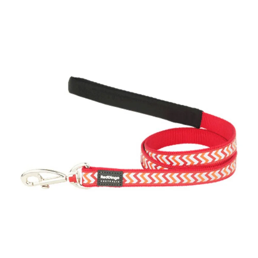 Red Dingo Dog Reflective Ziggy Lead Red L