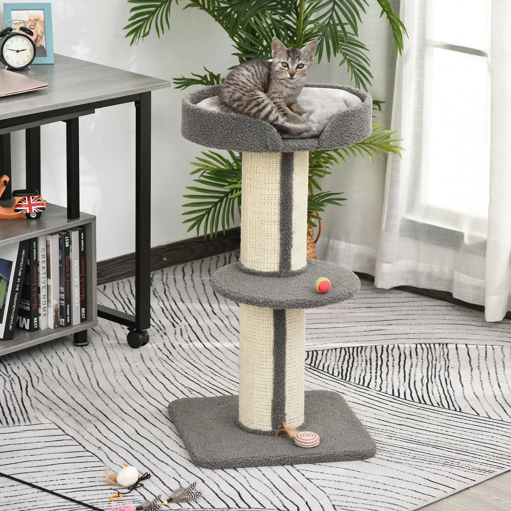 Resting Cat Tower, 91cm - Grey