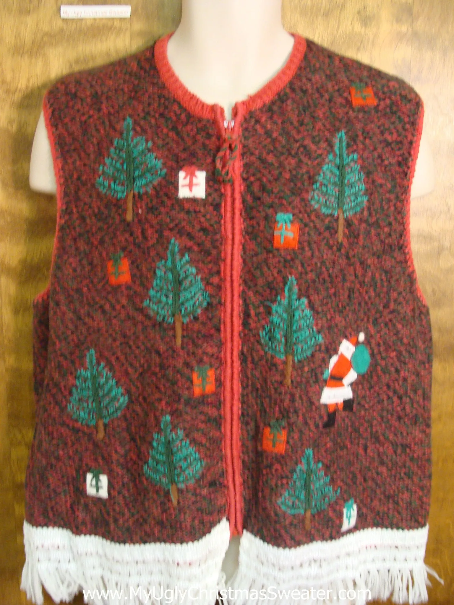 Santa in the Woods Ugly Christmas Jumper Vest