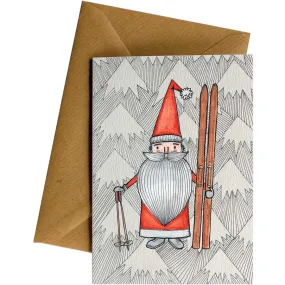 Santa Skis - Greeting Card