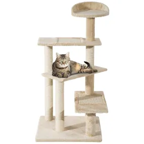 Sisal Cat Tree Scratching Post Climbing Tower, Beige